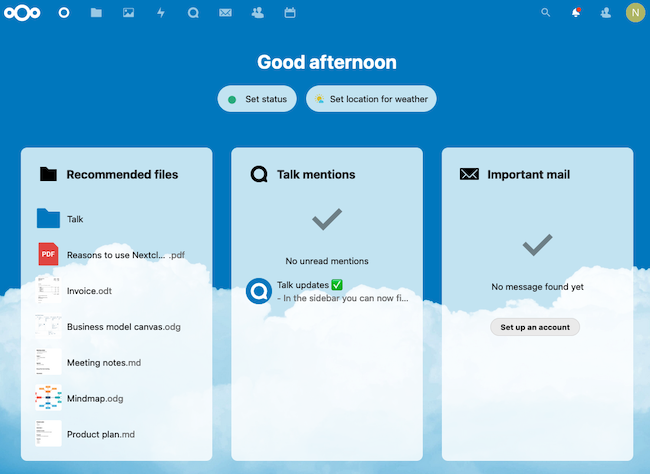 The Nextcloud Dashboard