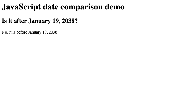 An example of comparing dates using JavaScript