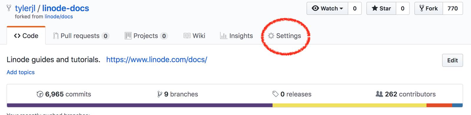 GitHub Fork Settings GitHub Fork Settings