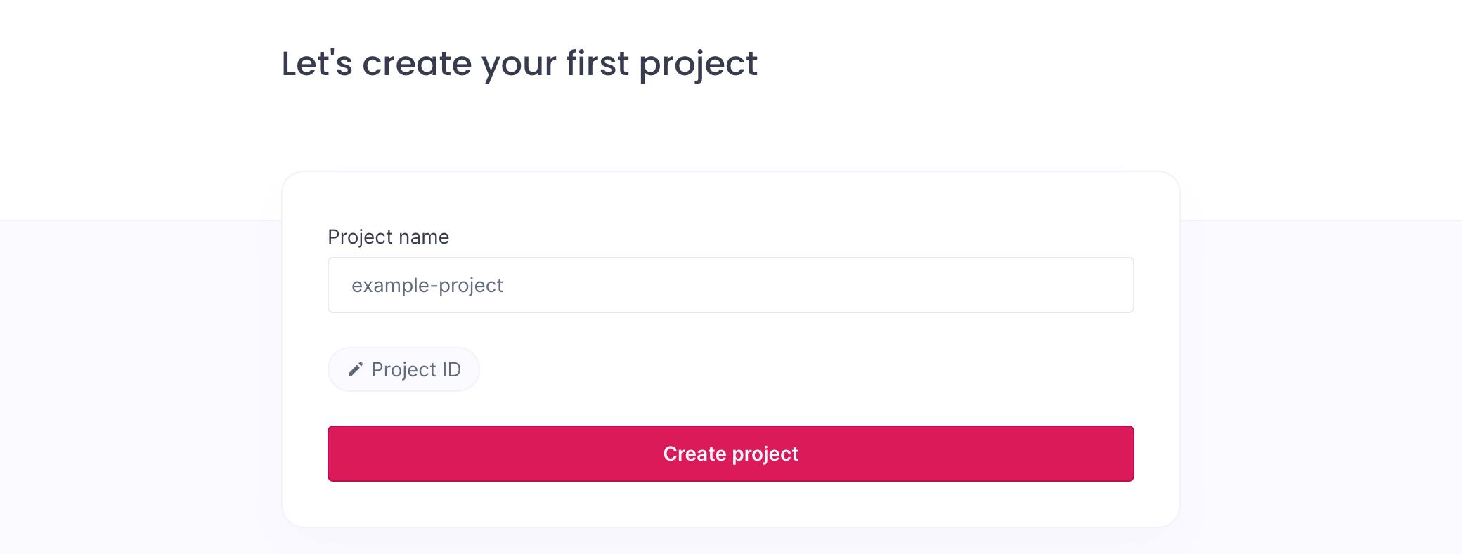 Screenshot of the Appwrite Create Project page Screenshot of the Appwrite Create Project page