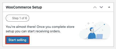 Screenshot of WooCommerce setup card